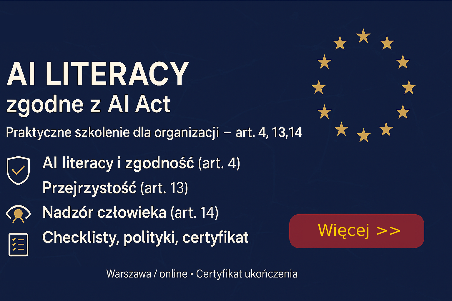 Szkolenie AI literacy zgodnei z rozporzadzeniem AI Act