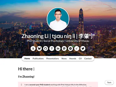 Zhaoning Li | tʂɑu niŋ li | 李肇宁