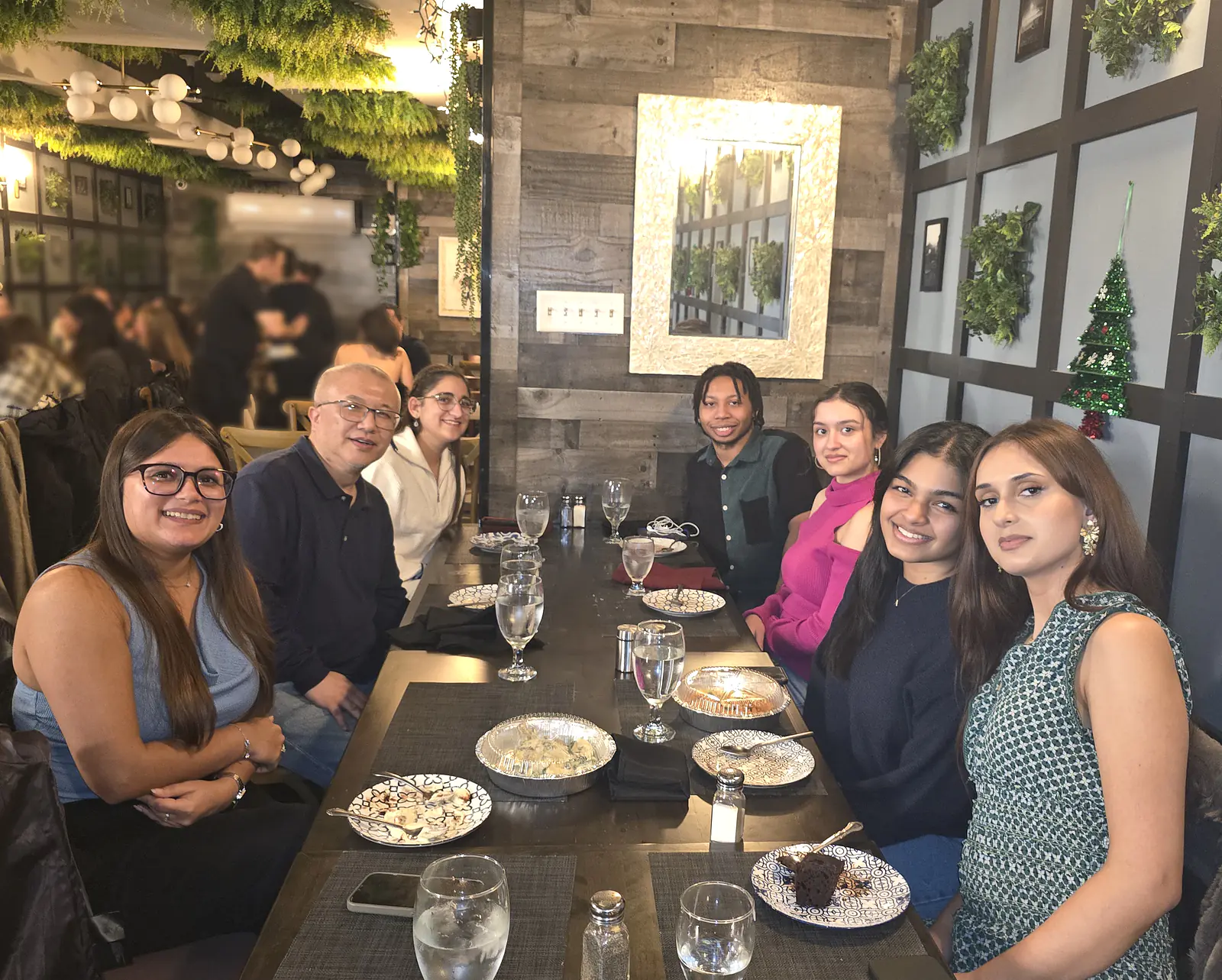 Year-end lab party in an italian restaurat.