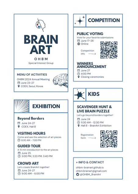 Overview of the Brain Art exhibition and kids activities in Seoul, South Korea.