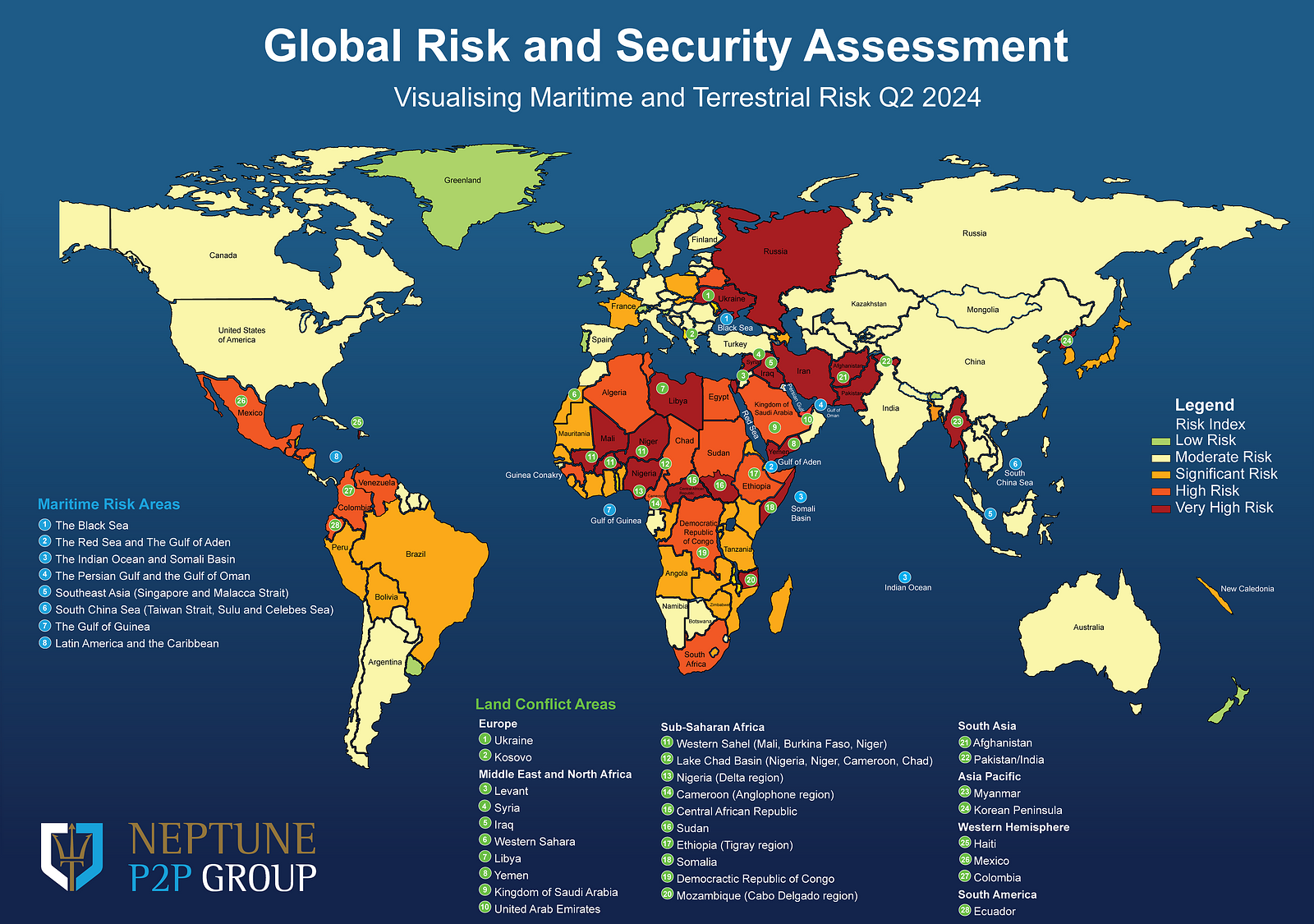 Globalna mapa Cyberryzyka. Źródło: https://neptunep2pgroup.com/global-risk-map/