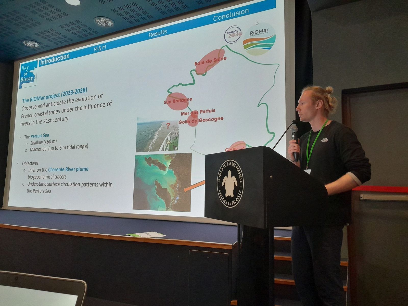 Quentin Lesniak (engineer) presenting our last drone mission in the French Pertuis Sea (NE Atlantic)