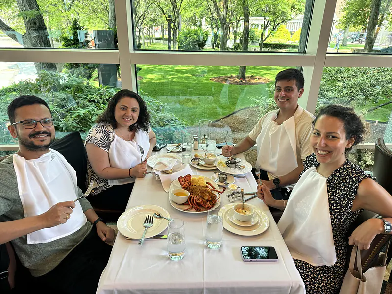 Lab enjoys yummy lunch after their hard work! 