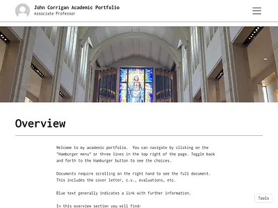 John Corrigan Academic Portfolio