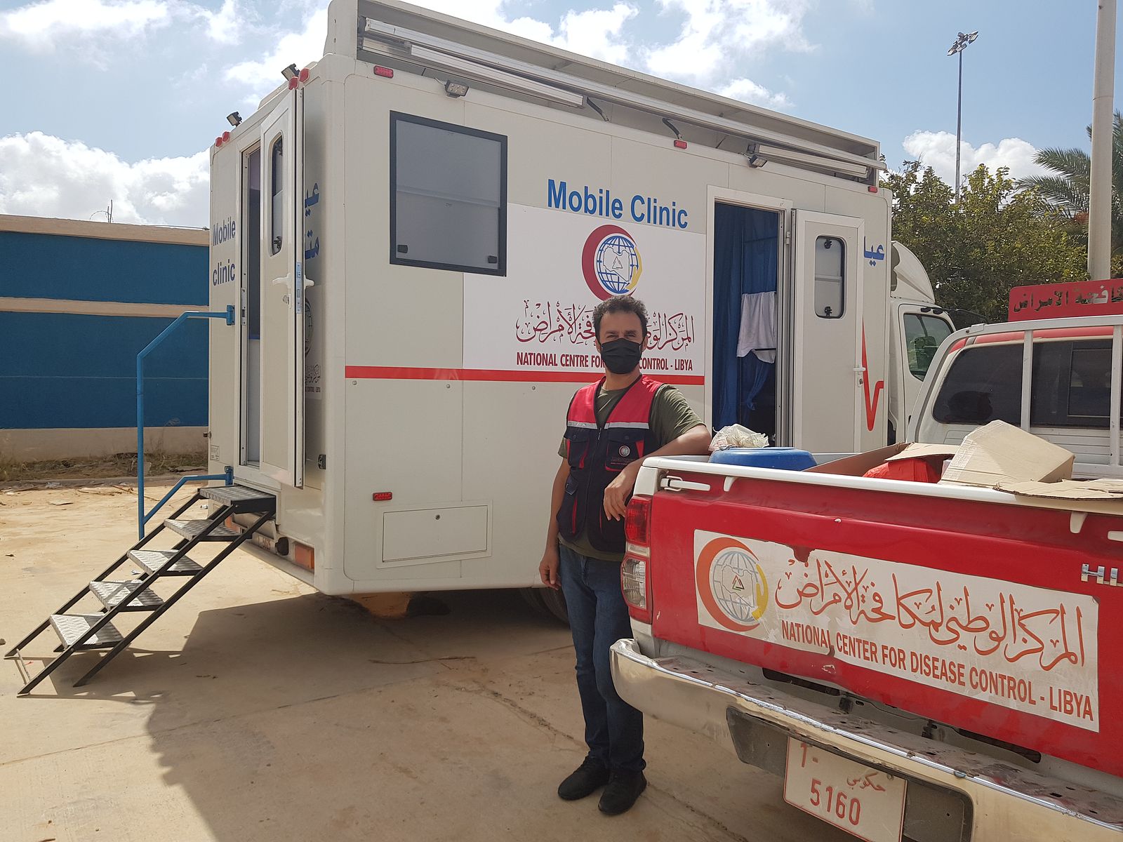 With my colleagues from the NCDC in Derna seaport; our role was to give vaccines to the rescue teams (September 20, 2023).